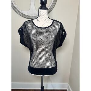 Arden B Women’s fishnet top black Size S